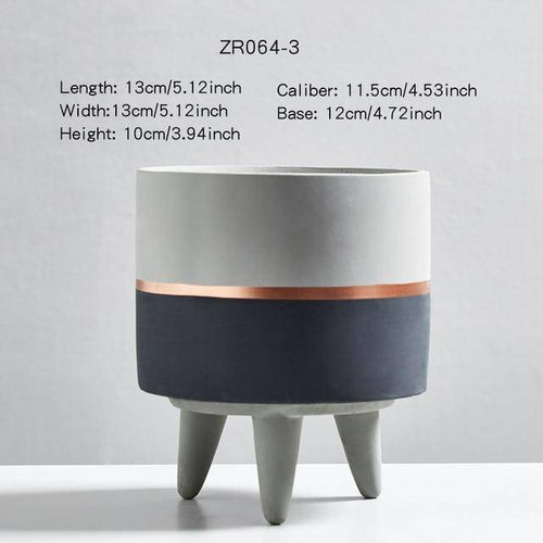 Cache-pot sur pied bas design effet ciment Ultra - vue 9 sur 12