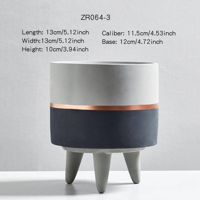 Cache-pot sur pied bas design effet ciment Ultra - vue 8 sur 12