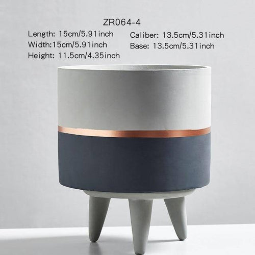 Cache-pot sur pied bas design effet ciment Ultra - vue 12 sur 12