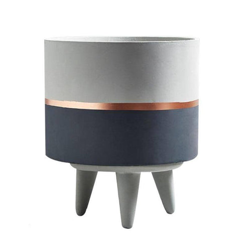 Cache-pot sur pied bas design effet ciment Ultra - vue 13 sur 12