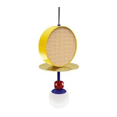 Suspension design à LED avec abat-jour disque en métal coloré - vue 6 sur 15