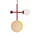 Suspension design à LED avec abat-jour disque en métal coloré