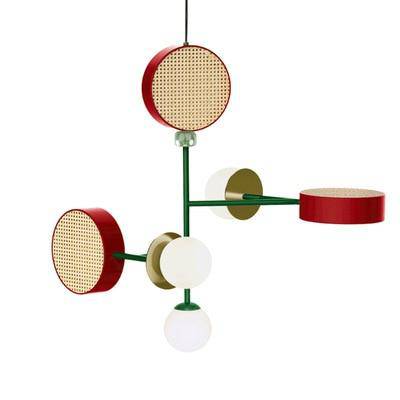 Suspension design à LED avec abat-jour disque en métal coloré - vue 14 sur 15