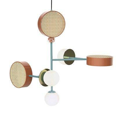 Suspension design à LED avec abat-jour disque en métal coloré - vue 13 sur 15