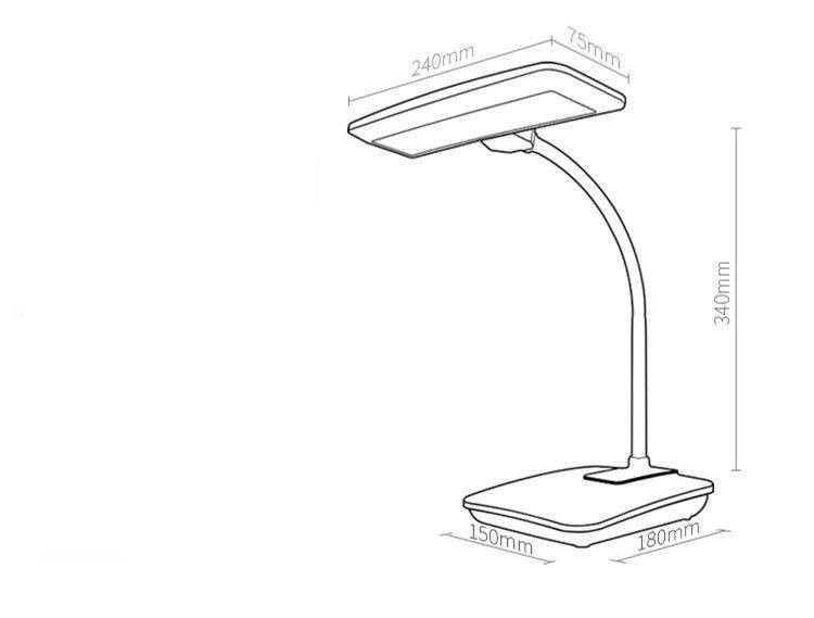Lampe de bureau blanche à LED 3 niveaux Touch - vue 4 sur 4