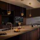 Suspension design à LED arrondie en métal doré Loft