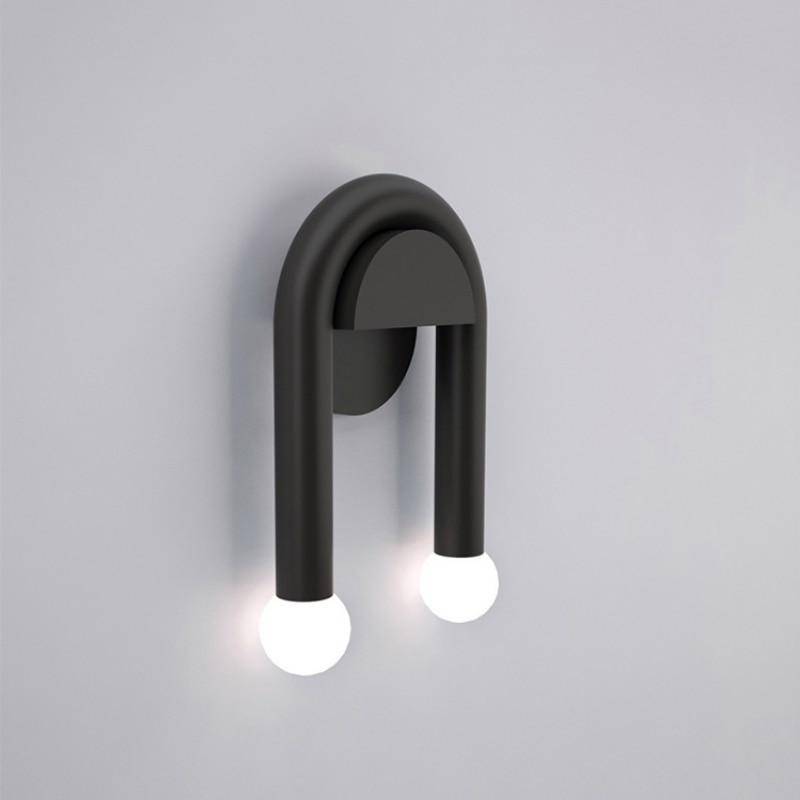 Applique murale design à LED noire avec deux boules en verre Shadow - vue 4 sur 5