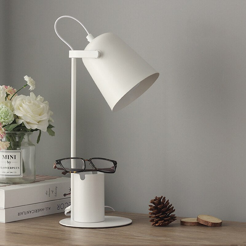 LED table lamp with colourful integrated pen holder Ninal