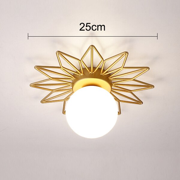 Plafonnier moderne LED avec soleil métallique et globe Sana - vue 8 sur 10