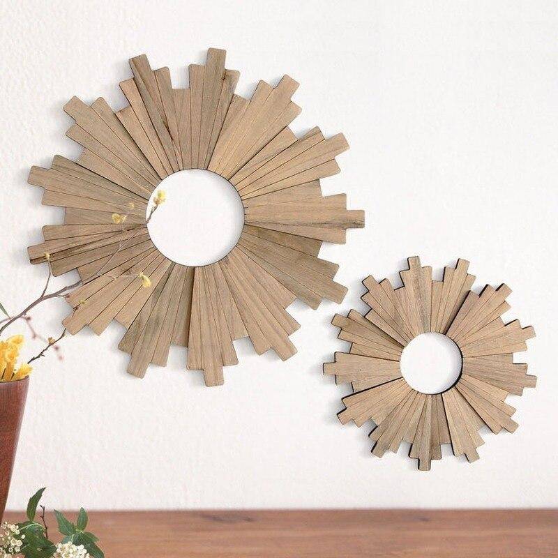 Grand miroir design en bois style Sun - vue 4 sur 6
