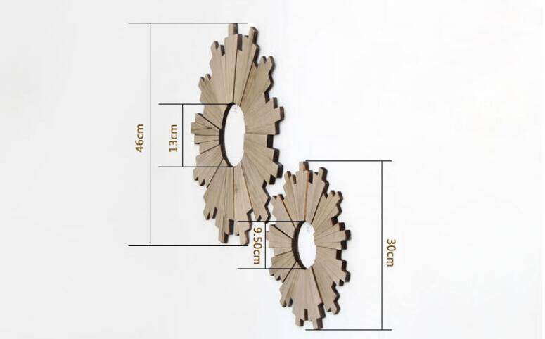 Grand miroir design en bois style Sun - vue 5 sur 6