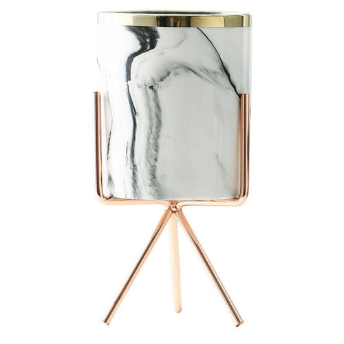 Vase design en marbre avec support en métal Loli Déco