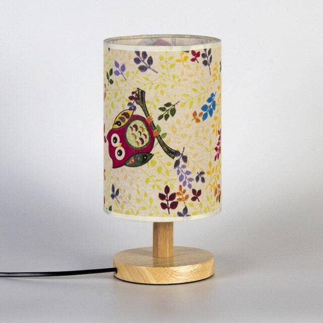 Lampe de chevet avec abat-jour en tissu cylindrique - vue 7 sur 9