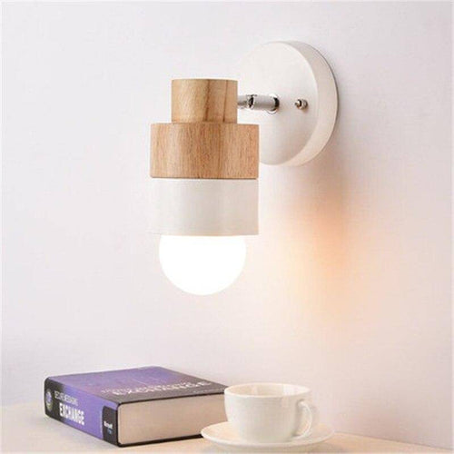 Applique murale LED en bois Creative (cube ou cylindre)