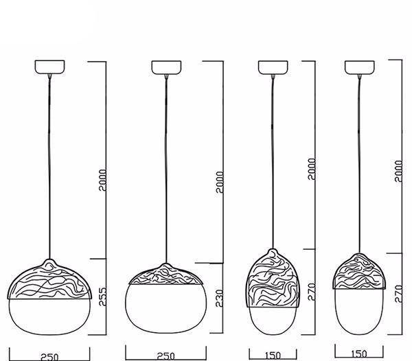 Suspension moderne LED avec abat-jour arrondi en bois style Marla