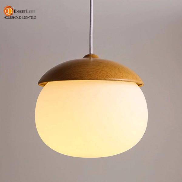 Suspension moderne LED avec abat-jour arrondi en bois style Marla - vue 8 sur 8