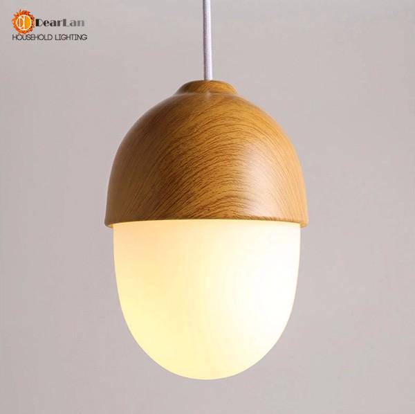 Suspension moderne LED avec abat-jour arrondi en bois style Marla