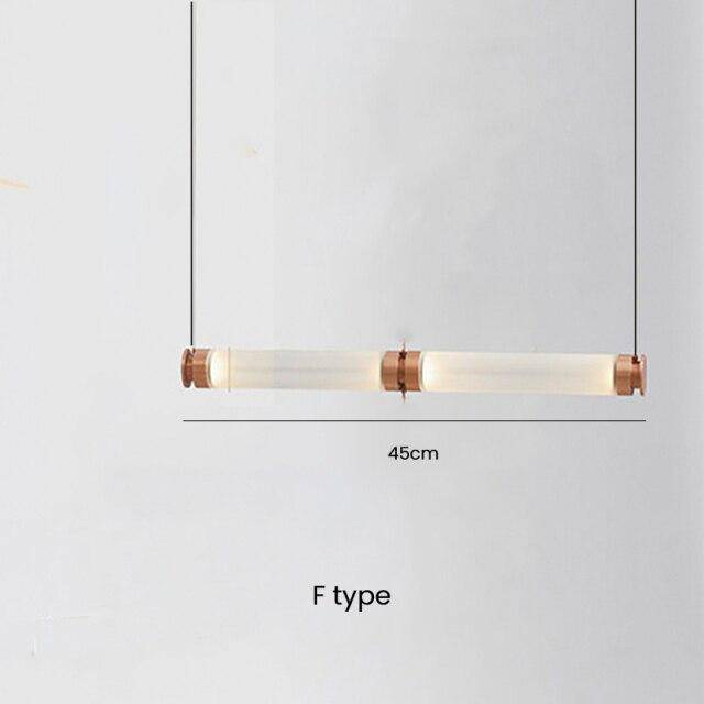 Suspension design à LED allongée en verre aux formes ovales Luxury