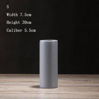 Vase en céramique design en cylindre style minimaliste - vue 5 sur 11