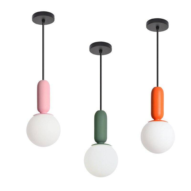 Suspension design moderne tube arrondis de couleur