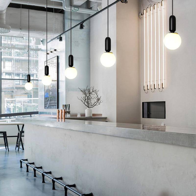 Suspension design moderne tube arrondis de couleur