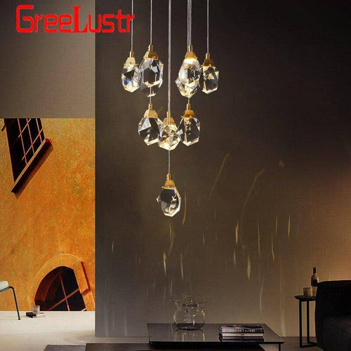 Applique murale design à LED avec verre en pierre de cristal Loft