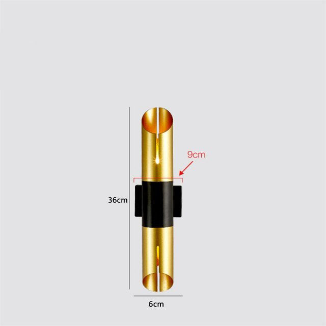 Applique murale à LED cylindrique doré Vera - vue 9 sur 8