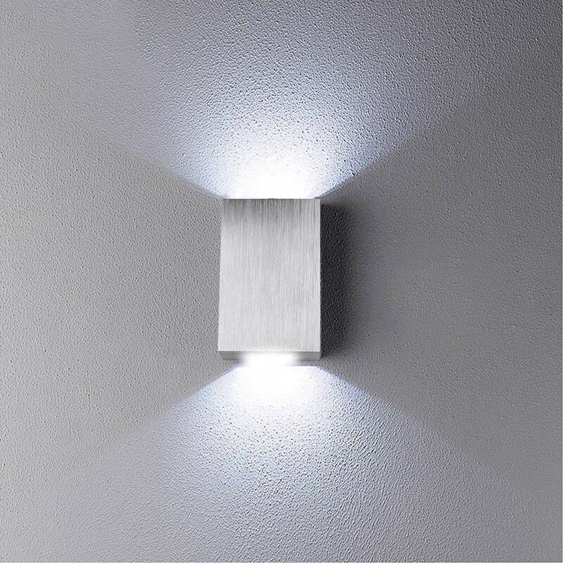 Applique chromé rectangulaire avec LED haut et bas - vue 3 sur 5
