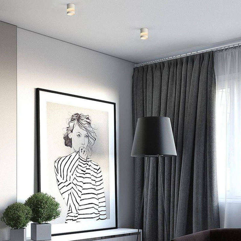 Spot design LED rond avec bande lumineuse Loft