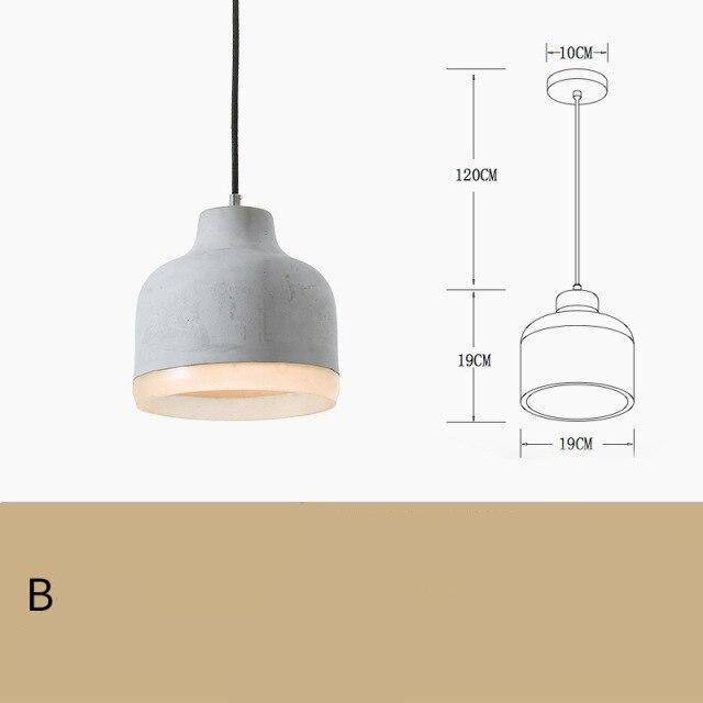 Suspension design à LED avec abat-jour en ciment Creative Loft - vue 9 sur 9