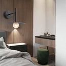Applique murale design à LED en métal avec abat-jour et boule verre Loft