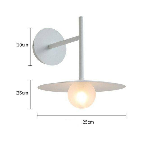 Applique murale design à LED en métal avec abat-jour et boule verre Loft