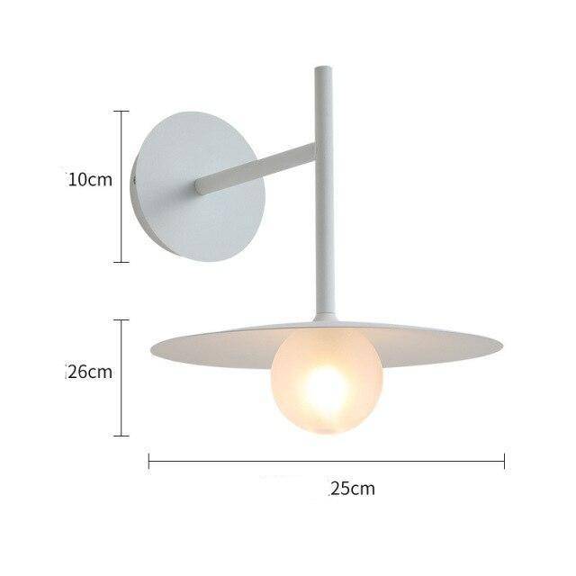 Applique murale design à LED en métal avec abat-jour et boule verre Loft - vue 7 sur 7