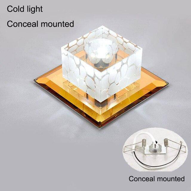 Plafonnier LED en cristal cubique et base chromée - vue 7 sur 7