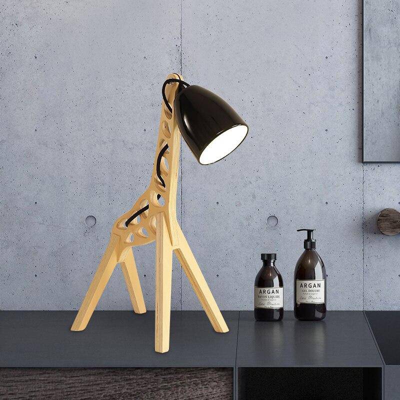 Lampe de bureau moderne LED en bois style Girafe
