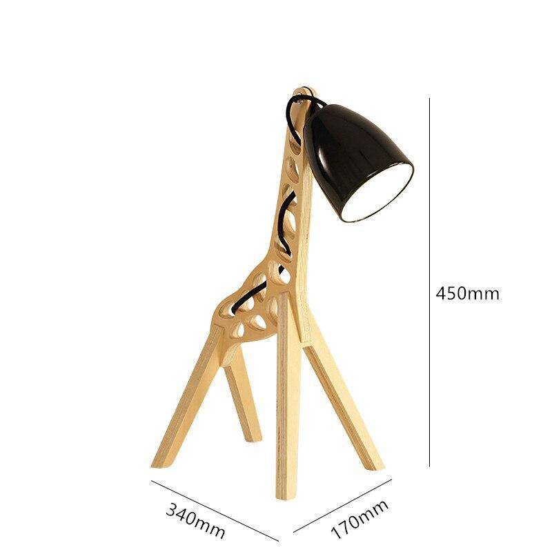 Lampe de bureau moderne LED en bois style Girafe