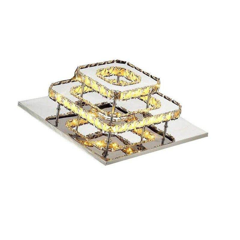 Plafonnier en cristal et miroir carré moderne - vue 3 sur 4
