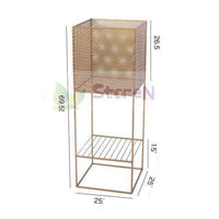Tall pedestal with creative colourful metal design