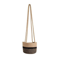 Cache-pots suspendu en toile de jute style scandinave