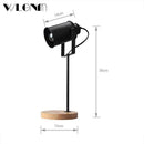 Lampe à poser design à LED avec abat-jour en métal rétro Study