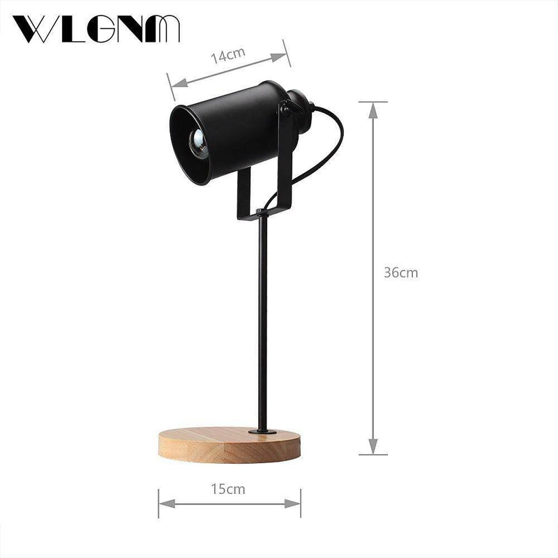 Lampe à poser design à LED avec abat-jour en métal rétro Study