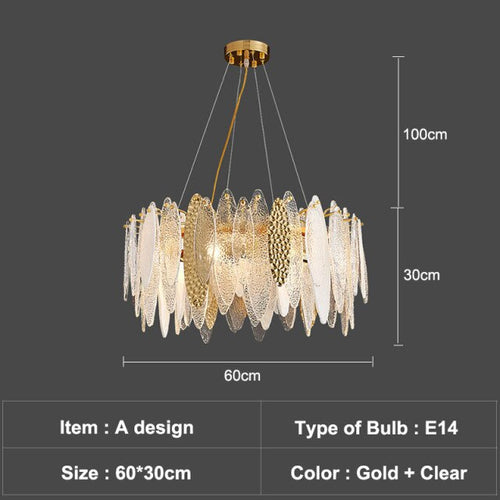 Lustre moderne avec lames en verre luxury Valentina