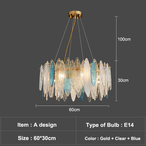 Lustre moderne avec lames en verre luxury Valentina
