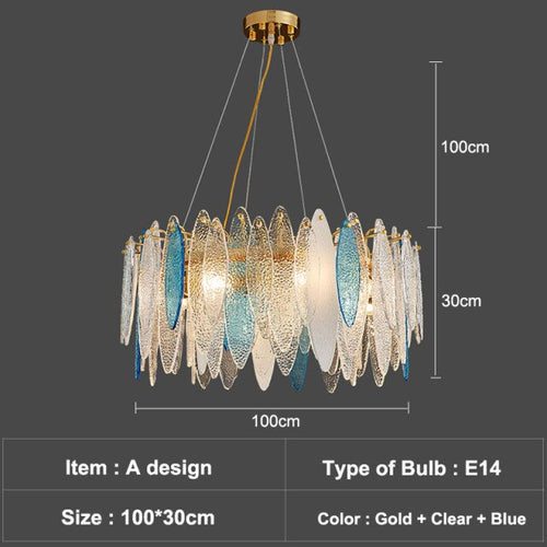 Lustre moderne avec lames en verre luxury Valentina