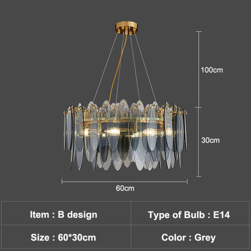 Lustre moderne avec lames en verre luxury Valentina