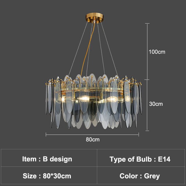 Lustre moderne avec lames en verre luxury Valentina - vue 19 sur 34