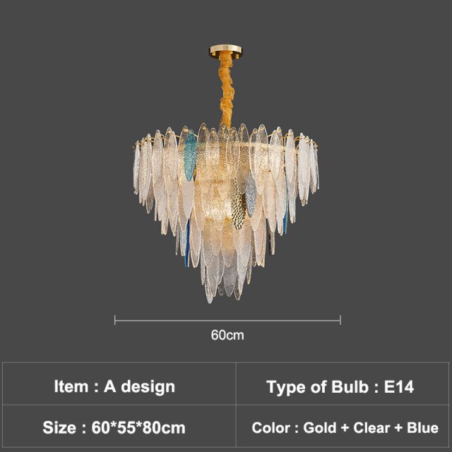 Lustre moderne avec lames en verre luxury Valentina - vue 18 sur 34