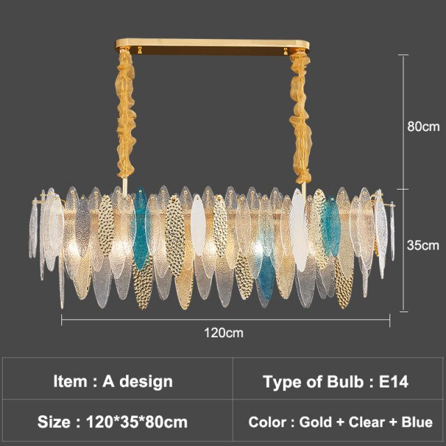 Lustre moderne avec lames en verre luxury Valentina