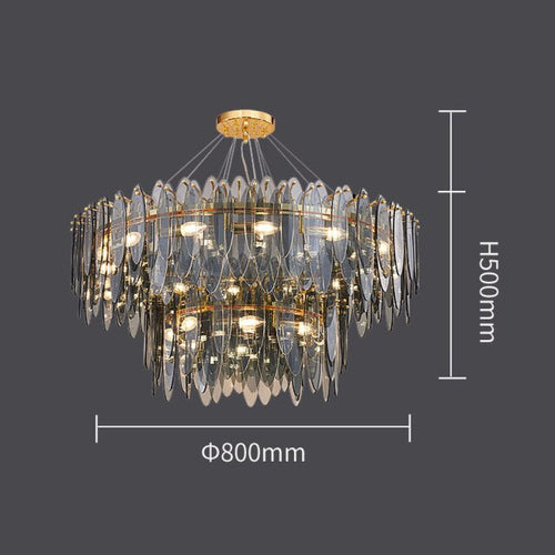 Lustre moderne avec lames en verre luxury Valentina