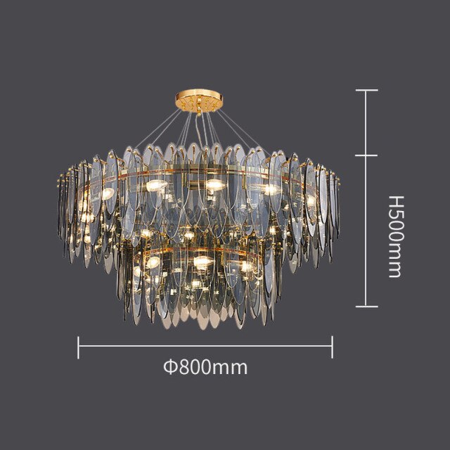Lustre moderne avec lames en verre luxury Valentina